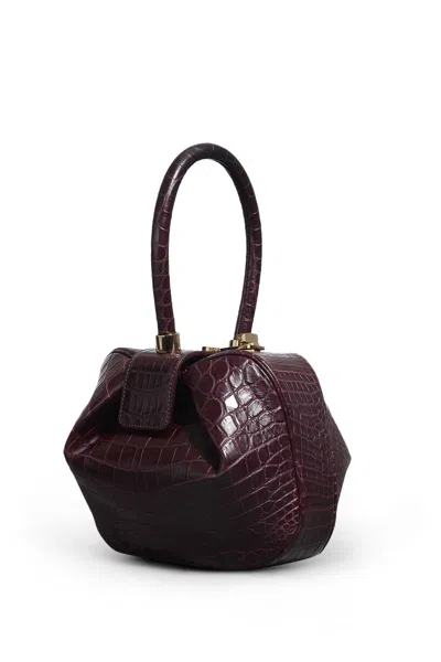 Gabriela Hearst Nina Bag In Bordeaux Crocodile Leather