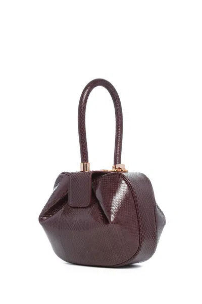 Gabriela Hearst Nina Bag In Bordeaux Snakeskin