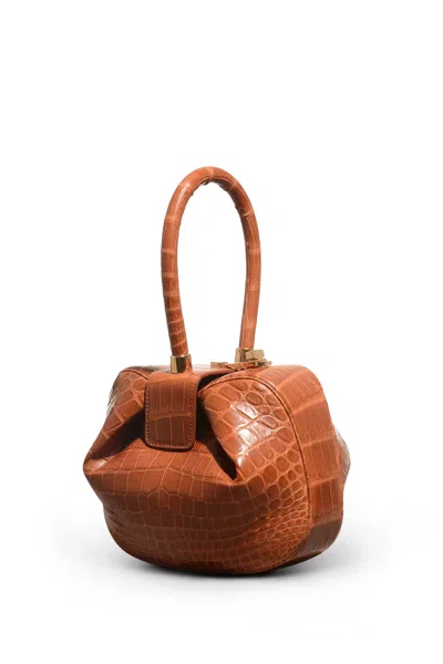 Gabriela Hearst Nina Bag In Cognac Crocodile Leather