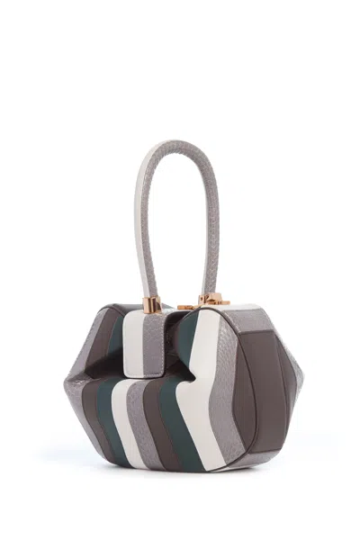 Gabriela Hearst Nina Bag In Multi Stripes Snakeskin & Nappa Leather In Black