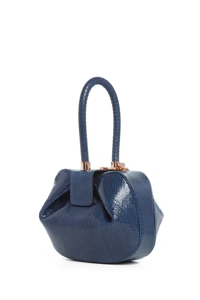 Gabriela Hearst Nina Bag In Navy Snakeskin