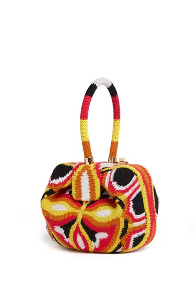 Gabriela Hearst Nina Bag In Red, Yellow & Black Crochet In Red/yellow/black