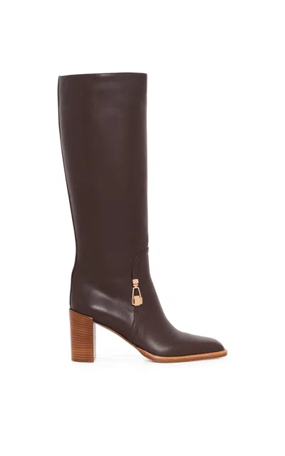 Gabriela Hearst Nina Clasp Tall Boot In Dark Chocolate Leather In Brown