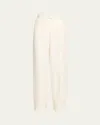 Gabriela Hearst Norman Belted Silk And Wool-blend Wide-leg Pants In White