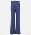 Gabriela Hearst Norman Cotton And Linen Wide-leg Pants In Blue