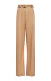 Gabriela Hearst Norman High-rise Cotton Wide-leg Pants In Khaki