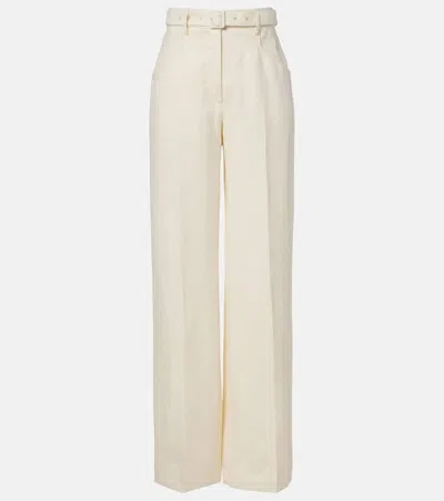 Gabriela Hearst Norman Linen Straight Pants In Neutral