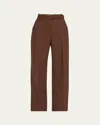 Gabriela Hearst Norman Oversized Self-tie Wool Pants In Cognac