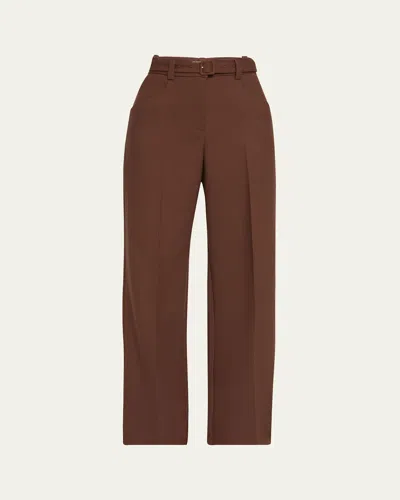 Gabriela Hearst Norman Oversized Self-tie Wool Pants In Cognac