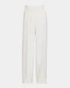 Gabriela Hearst Norman Belted Silk And Wool-blend Wide-leg Pants In Ivory