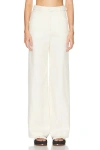 Gabriela Hearst Norman Belted Silk And Wool-blend Wide-leg Pants In Ivory