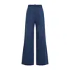 Gabriela Hearst Womens Denim Norman Wide-leg High-rise Cotton And Linen Trousers In Blue