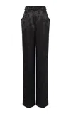 Gabriela Hearst Norman Silk Belted Pants In Black