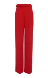 Gabriela Hearst Norman Wool Belted Pants In Red