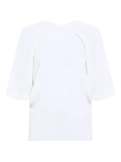 Gabriela Hearst Nula Pleated-detail Tie-neck Top In White