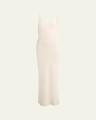 Gabriela Hearst Nyra Silk Gauze Knit Sleeveless Maxi Dress In White