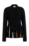 Gabriela Hearst Octavia Pleated Knit Top In Black Multi Merino Wool In Black Multi