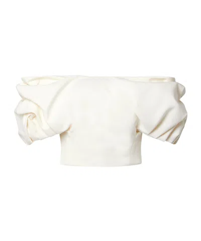 Gabriela Hearst Off-shoulder Crop Top In White