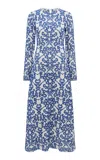 Gabriela Hearst Olla Wool Maxi Dress In Blue