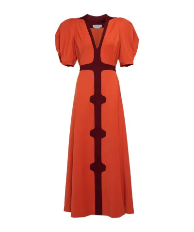 Gabriela Hearst Onda Wool Midi Dress In Orange