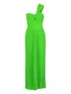 Gabriela Hearst One-shoulder Pleated Maxi Dress In Green