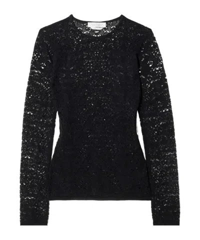 Gabriela Hearst Evander Open-knit Wool And Cashmere-blend Top In Black
