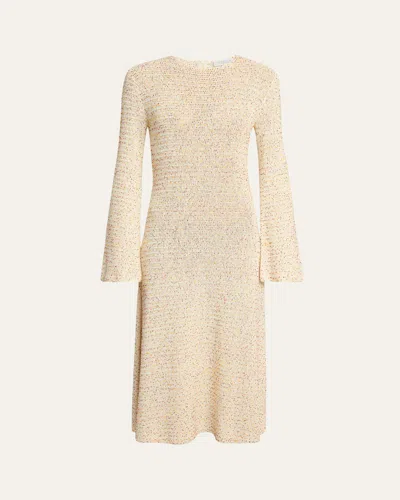 Gabriela Hearst Opora Textured Midi Dress In Ivory Multi