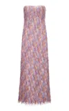 Gabriela Hearst Opus Fringed Silk Midi Dress In Multi