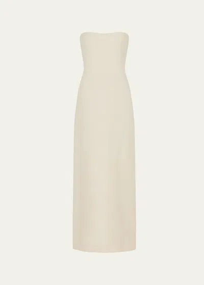 Gabriela Hearst Opus Strapless Wool Crepe Maxi Dress In Ivory