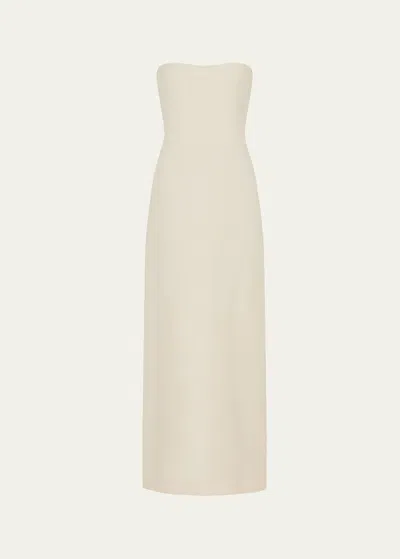 Gabriela Hearst Opus Strapless Wool Crepe Maxi Dress In Neutral