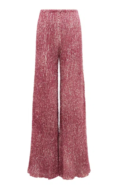 Gabriela Hearst Oriel Spray-dye Knit Pants In Burgundy
