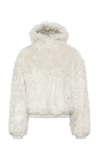 Gabriela Hearst Orlando Hoodie In Ivory Silk Fur In White