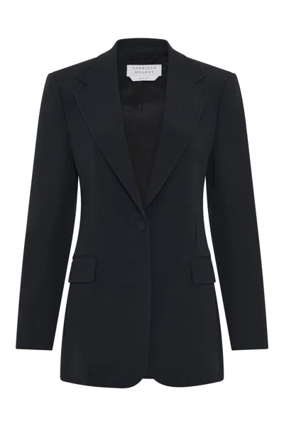 Gabriela Hearst Orren Blazer In Black Silk Wool Cady
