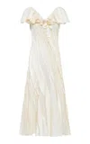 GABRIELA HEARST OSMIN PATCHWORK MIDI DRESS IN IVORY TEXTURED LINEN SLUB