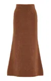 Gabriela Hearst Pablo Knit Midi Skirt In Cognac Cashmere Silk Boucle In Cognac