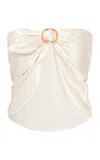 Gabriela Hearst Paloma Buckle-detailed Silk Top In Neutral