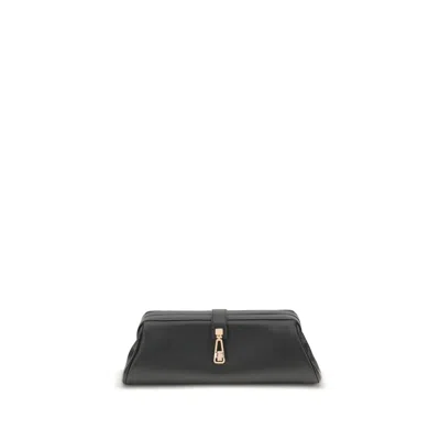 Gabriela Hearst Paola Leather Clutch In Black