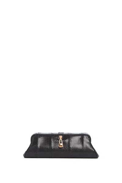 Gabriela Hearst Paola Clutch In Black Snakeskin