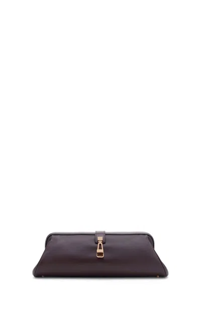 Gabriela Hearst Paola Clutch In Bordeaux Nappa Leather