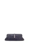 Gabriela Hearst Baguette Suede Clutch Bag In Gray