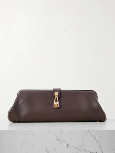 Gabriela Hearst Paola Leather Clutch In Brown