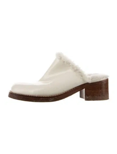 Pre-owned Gabriela Hearst Patent Leather Mules In Neutral