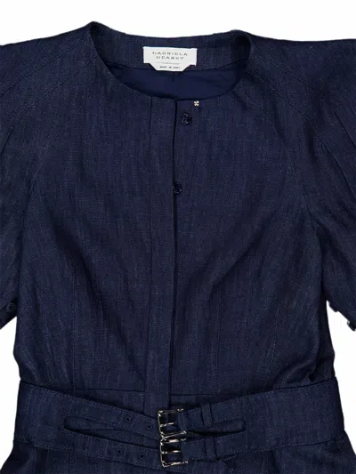 Gabriela Hearst Patricia Belted Midi Dress In Blue