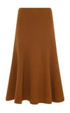 Gabriela Hearst Patterson Flared Cashmere Midi Skirt In Yellow