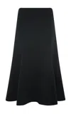 Gabriela Hearst Patterson Midi Skirt In Black Double-face Recycled Cashmere In Black
