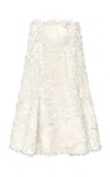 Gabriela Hearst Patterson Midi Skirt In Ivory Silk Fur In White