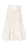 Gabriela Hearst Patterson Silk-shearling Midi Skirt In Ivory