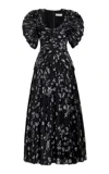 Gabriela Hearst Peggy Dress In Black & White Printed Silk Twill In Black/white