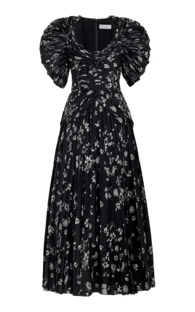 Gabriela Hearst Peggy Dress In Black & White Printed Silk Twill In Black/white