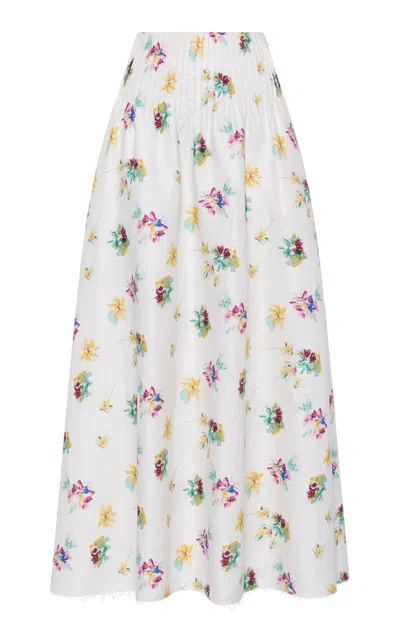 Gabriela Hearst Penelope Linen Maxi Skirt In White